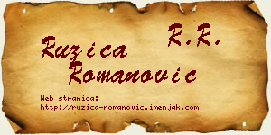 Ružica Romanović vizit kartica